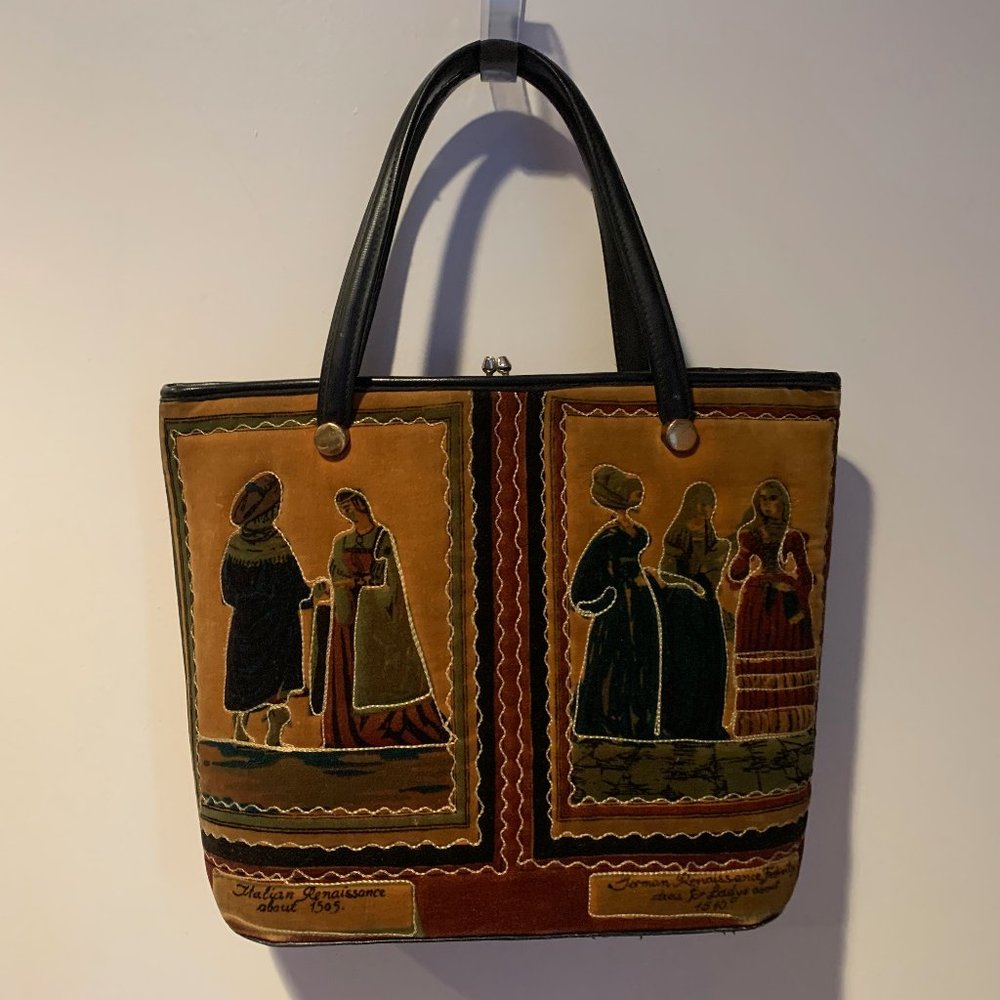 vintage 1950's Soure of NY velvet tote